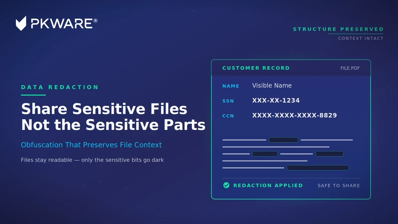 PK Protect redacting sensitive elements from a file while preserving the rest of its contents