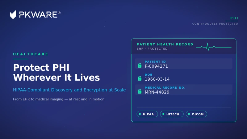 PK Protect discovering and securing protected health information across an organization