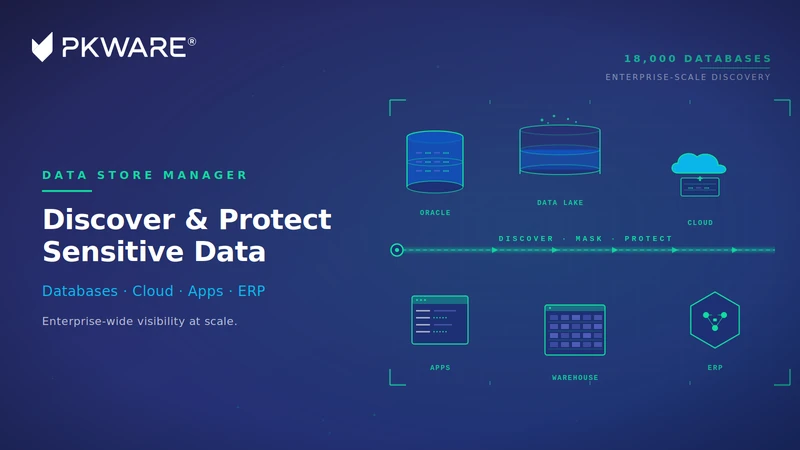PK Protect Data Store Manager discovering and masking sensitive data across databases, data lakes and cloud repositories